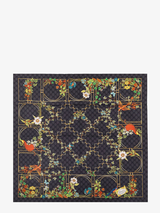 Gucci Silk Twill Foulard Uni Black