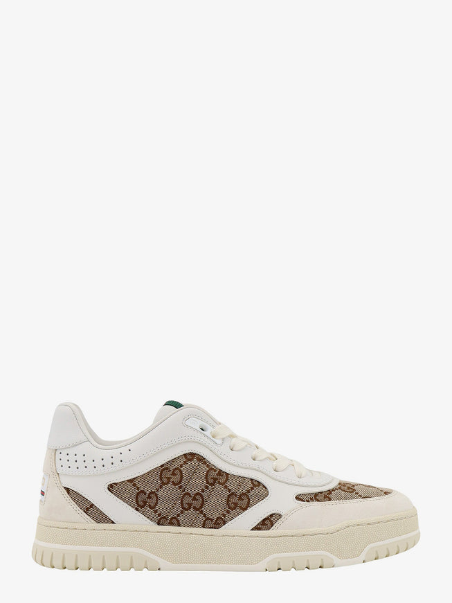 Gucci Re-Web Leather Sneakers Beige Ebony