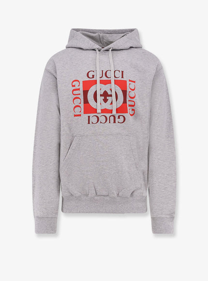 Gucci Cotton Jersey Hooded Sweatshirt Grey Melange Mc