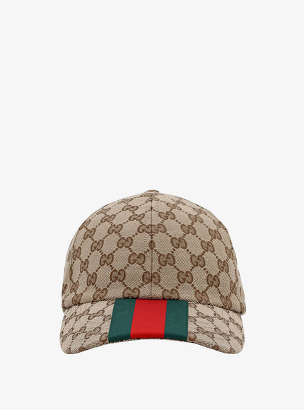 Gucci Supreme Gg Fabric Baseball Hat Crema Ebony