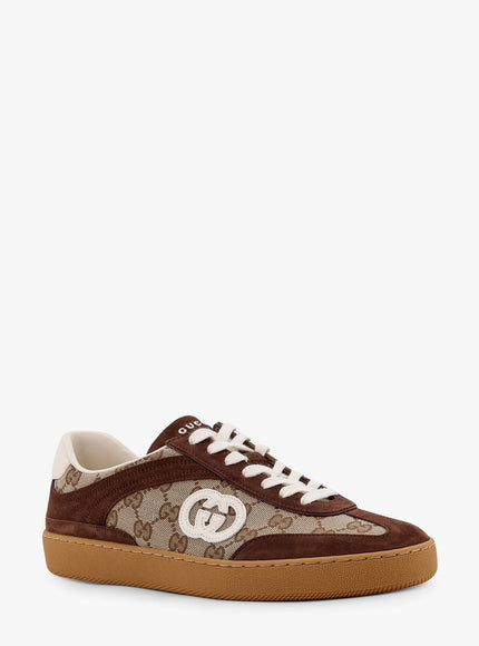 Gucci G75 Low-Top Supreme Gg Fabric And Suede Sneakers