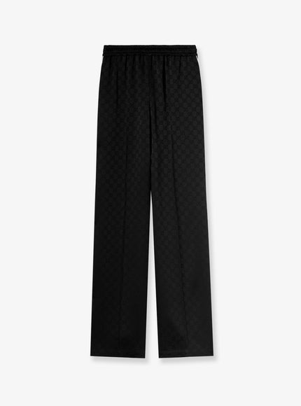 Gucci Viscose Blend Trousers With All-Over Gg Motif