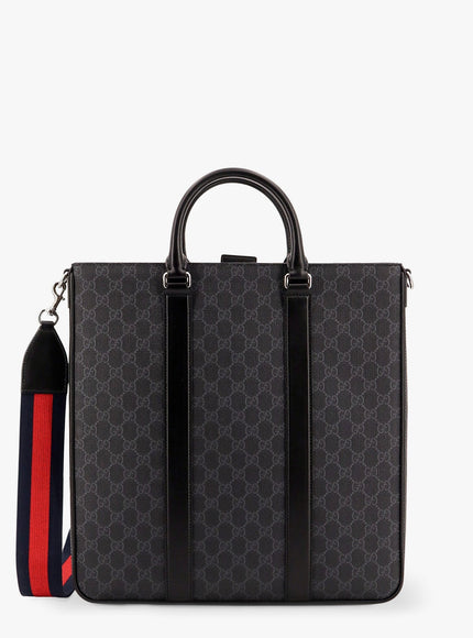 Gucci Gg Supreme Fabric Shopping Bag With Shoulder Strap Uni Nero