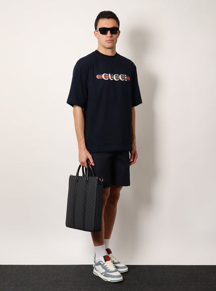 Gucci Gg Supreme Fabric Shopping Bag With Shoulder Strap