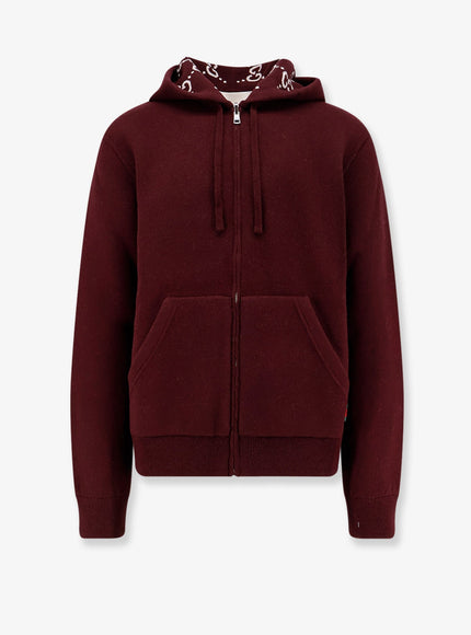 Gucci Reversible Wool Jacket With Gg Motif Bordeaux White