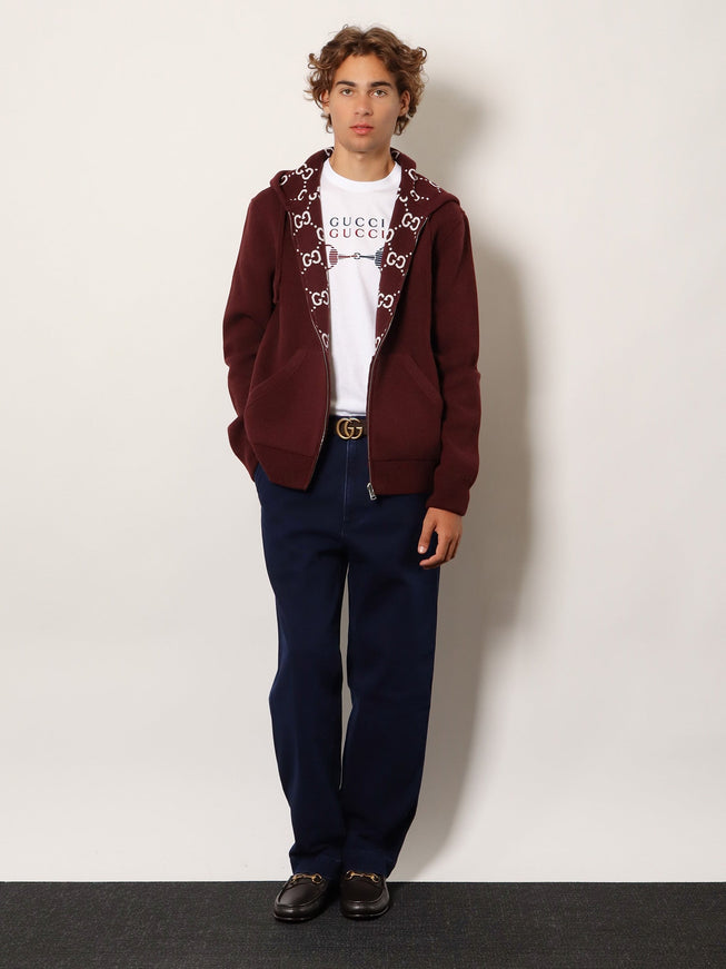 Gucci Reversible Wool Jacket With Gg Motif