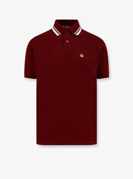 Gucci Cotton Polo Shirt Rosso Ancora