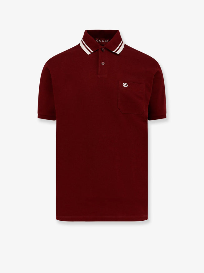 Gucci Cotton Polo Shirt Rosso Ancora