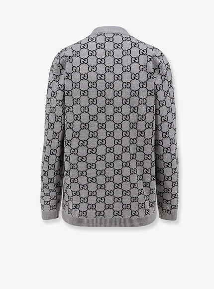 Gucci Reversible Wool Cardigan With Gg Motif