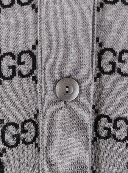 Gucci Reversible Wool Cardigan With Gg Motif