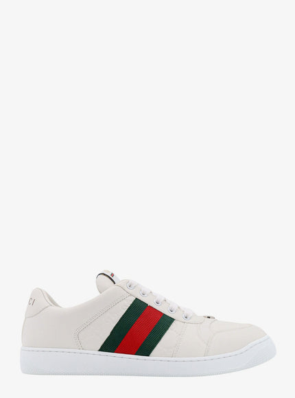 Gucci Screener Low-Top Leather Sneakers Great W G.w Wh Vrv W