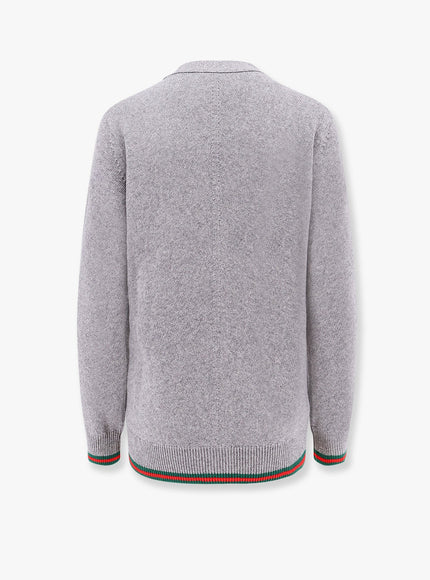 Gucci Wool And Cashmere Cardigan With Web Detail