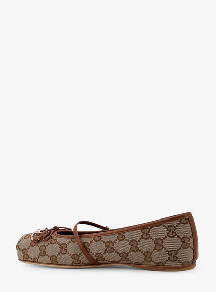 Gucci Gg Fabric Ballerinas With Iconic Horsebit