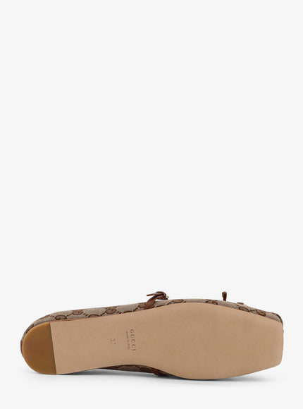 Gucci Gg Fabric Ballerinas With Iconic Horsebit