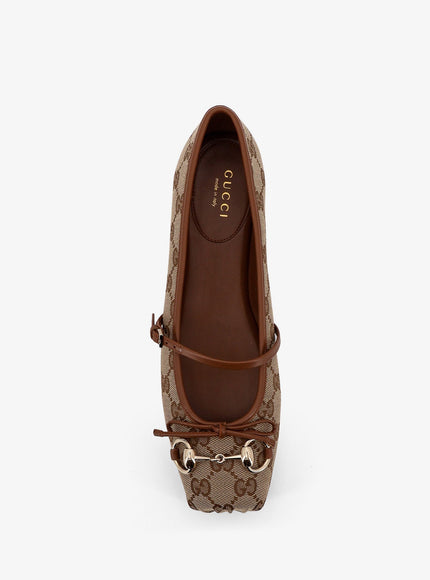 Gucci Gg Fabric Ballerinas With Iconic Horsebit