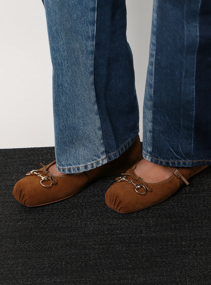 Gucci Suede Ballerinas With Gg Motif