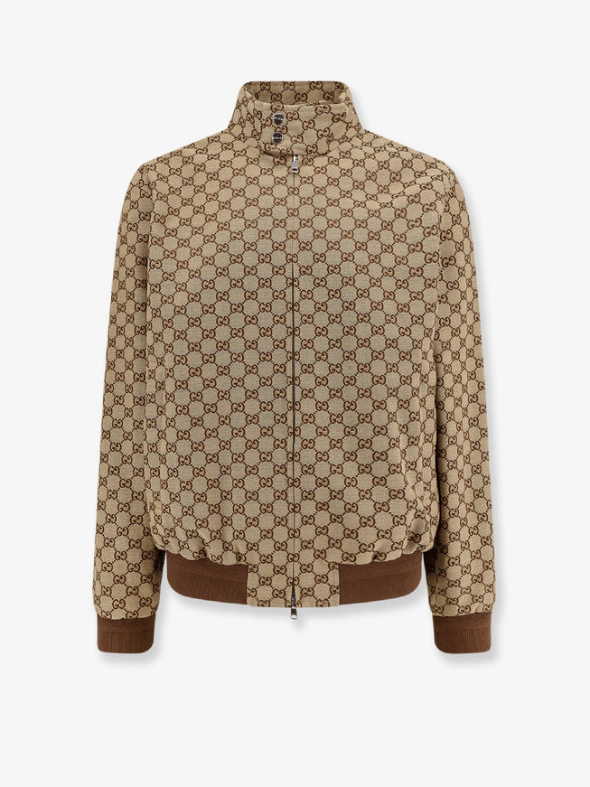 Gucci Gg Fabric Jacket Camel Ebony