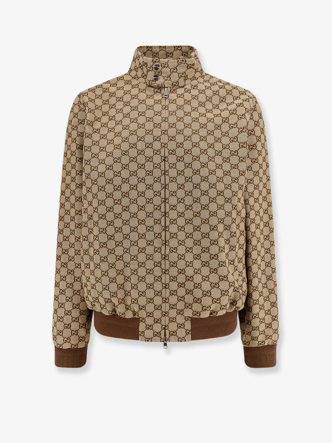 Gucci Gg Fabric Jacket Camel Ebony