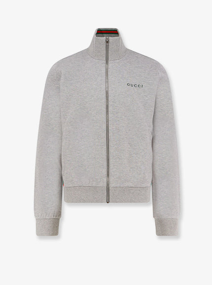 Gucci Cotton Piquet Sweatshirt Light Grey Mel Mix