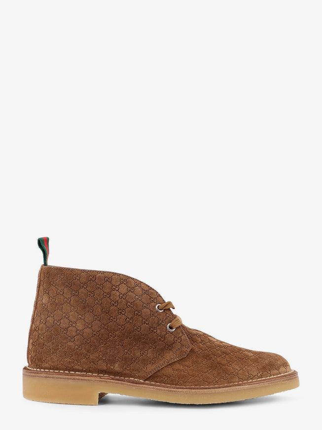 Gucci Gg Suede Lace-Up Boots Nocciola Grg
