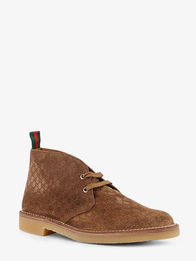 Gucci Gg Suede Lace-Up Boots