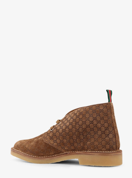 Gucci Gg Suede Lace-Up Boots