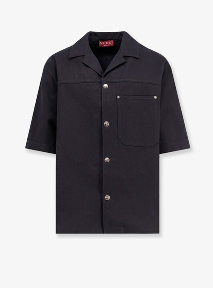 Gucci Gg Jacquard Cotton Shirt Black