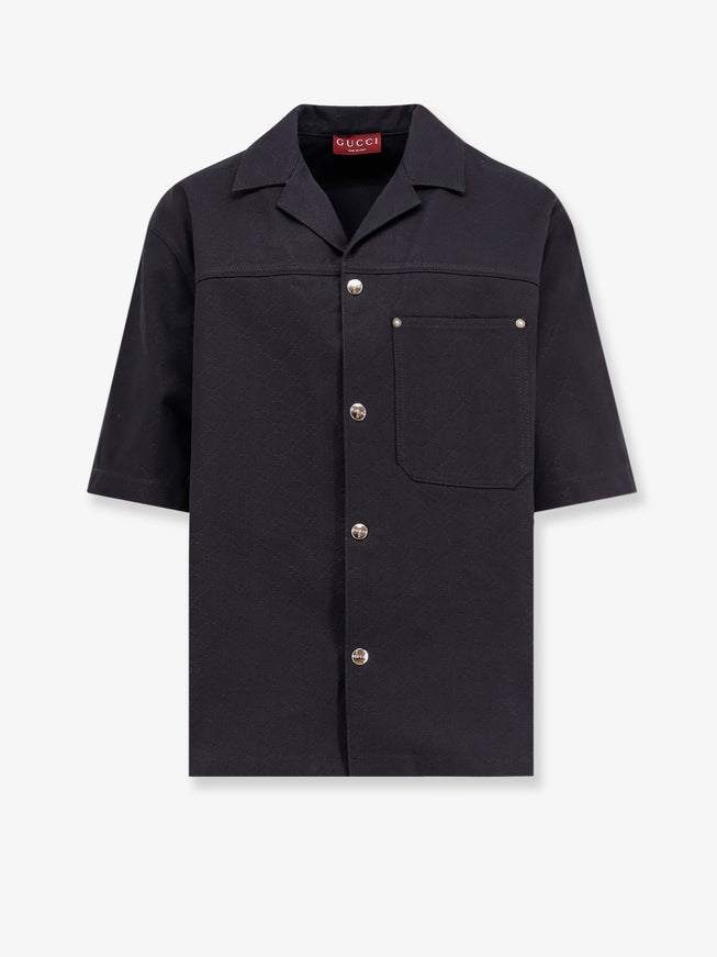 Gucci Gg Jacquard Cotton Shirt Black