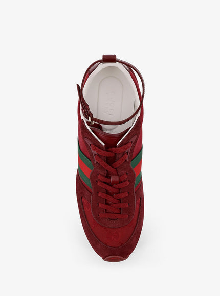 Gucci Re-Motion Low-Top Suede Sneakers With Gg Supreme Fabric Inserts