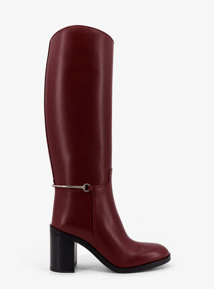 Gucci Gucci Rosso Ancora Leather Boots Rosso Ancora