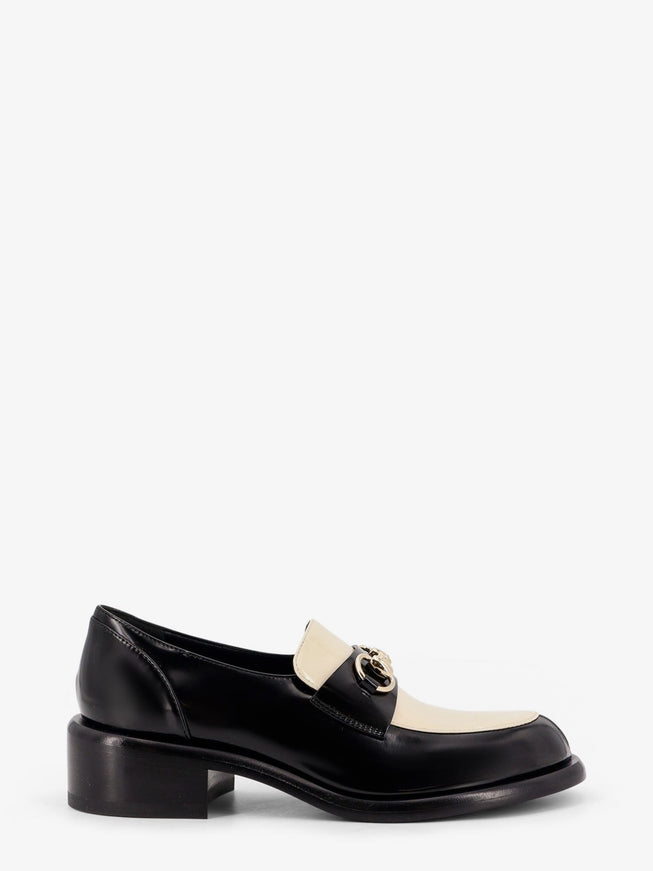 Gucci Leather Loafers With Metal Horsebit Black New Ivoire
