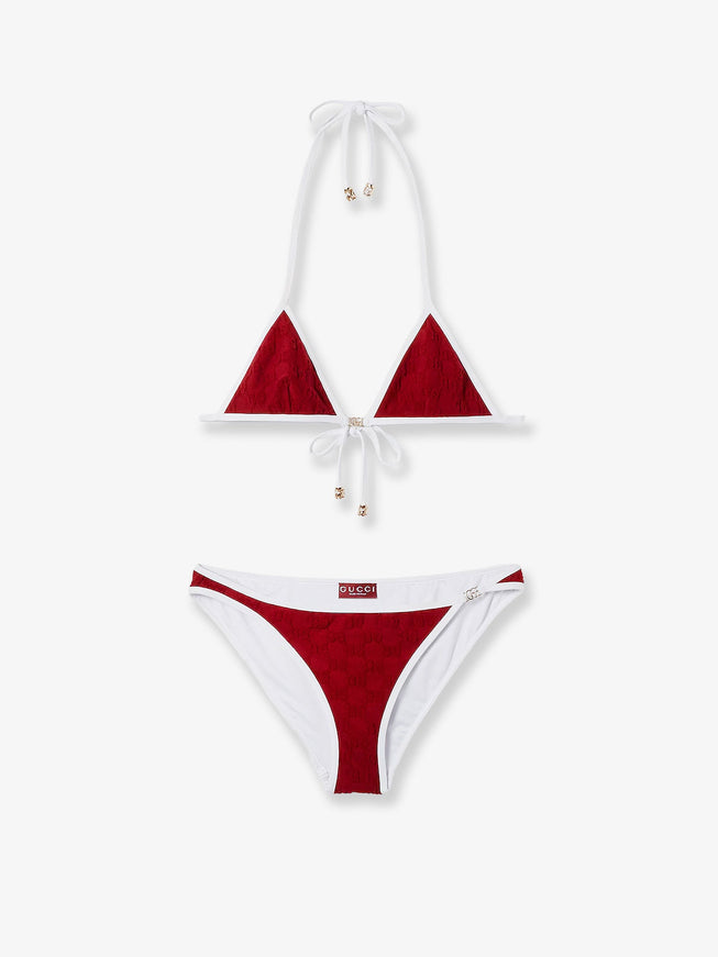 Gucci Gg Terry-Cloth Bikini Rosso