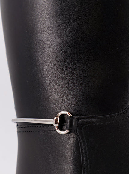 Gucci Leather Boots With Slim Horsebit Detail