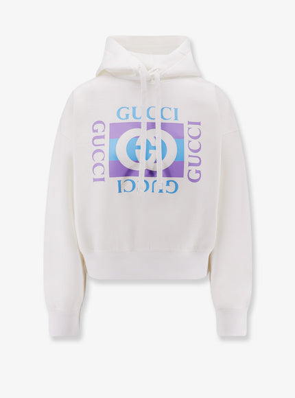 Gucci Hooded Cotton Blend Sweatshirt White Mc