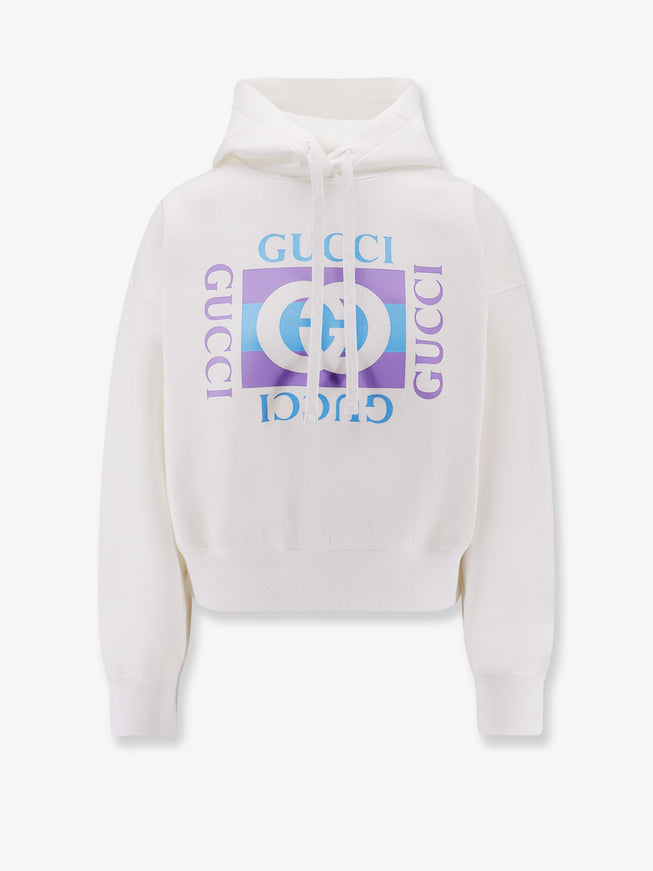 Gucci Hooded Cotton Blend Sweatshirt White Mc