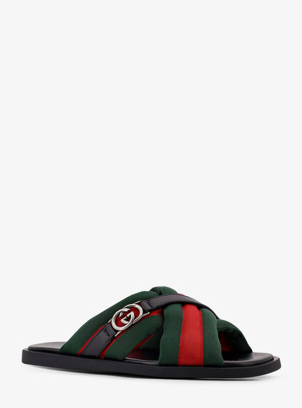 Gucci Sandals With Web Detail And Gg Incrocio