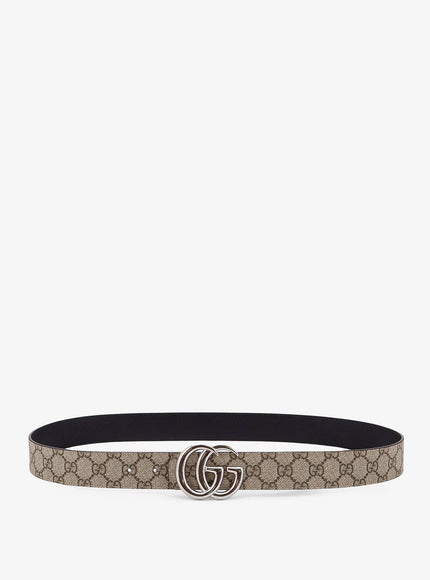 Gucci Reversible Leather And Supreme Gg Fabric Belt Old B.ebony N.black