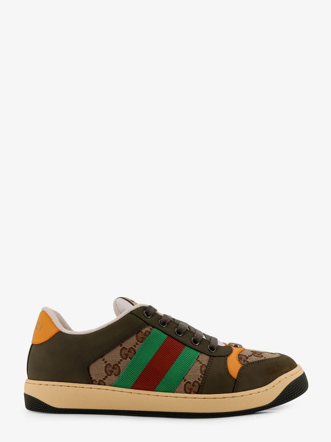 Gucci Screener Low-Top Leather And Gg Supreme Fabric Sneakers Be Lg Cu Ns-Nr-Ns Mw