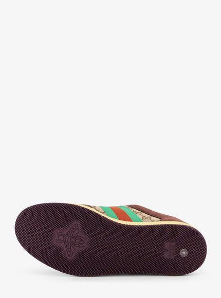 Gucci Screener Low-Top Leather And Gg Supreme Fabric Sneakers