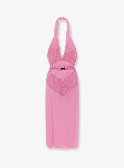 Gucci Silk Satin Midi Dress Powder Blushy Pink