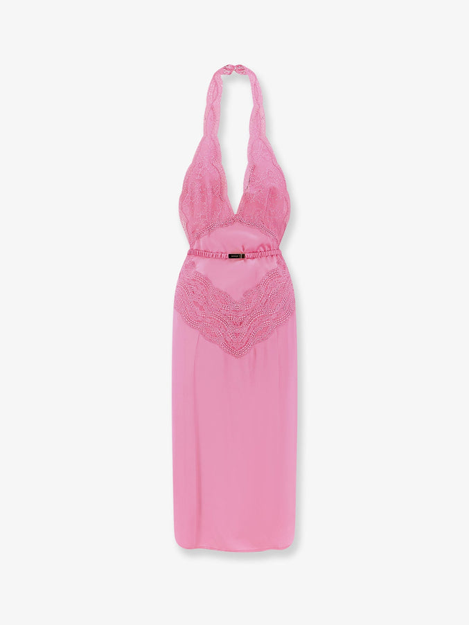 Gucci Silk Satin Midi Dress Powder Blushy Pink