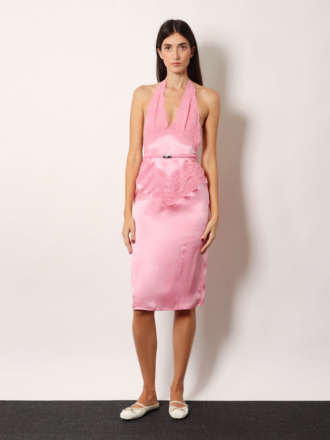 Gucci Silk Satin Midi Dress, S / Powder Blushy Pink