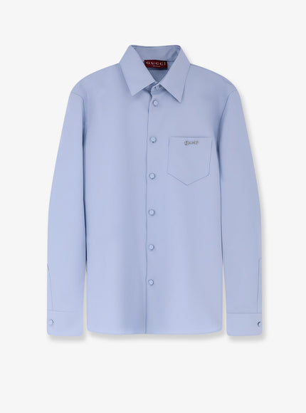 Gucci Shirt With Horsebit Detail Sky