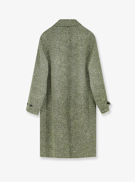 Gucci Double-Breasted Poplin Coat With Bouclé Print