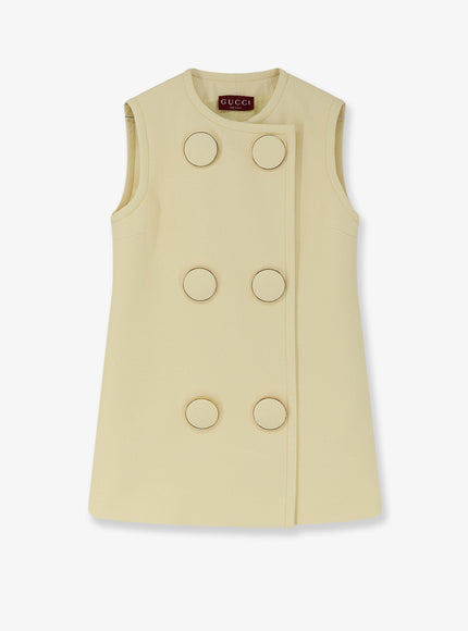 Gucci Viscose Vest With Maxi Buttons Soft Yellow