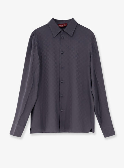 Gucci Gg Jacquard Silk Shirt Rock