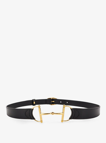 Gucci Leather Belt With Maxi Metal Horsebit Black
