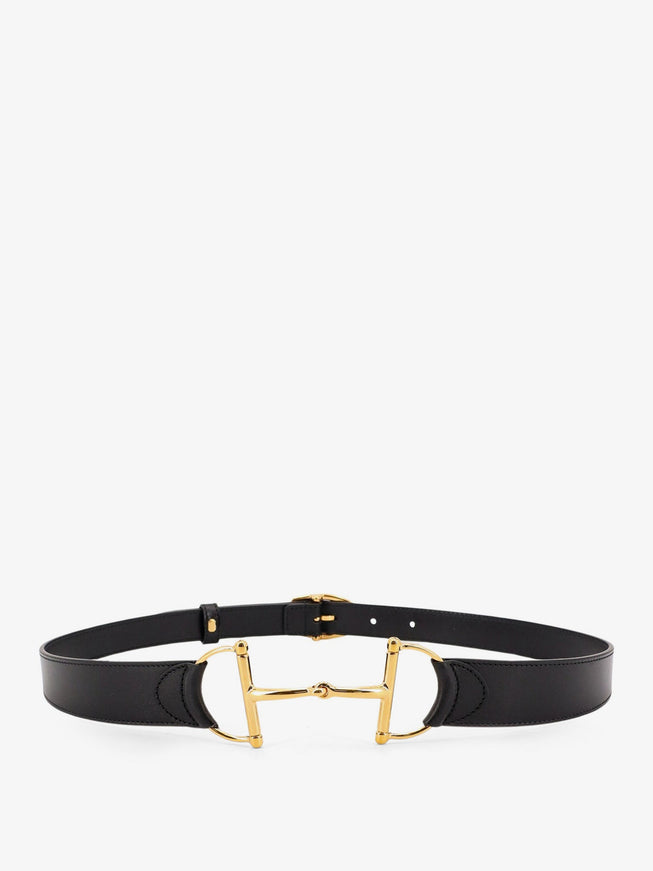 Gucci Leather Belt With Maxi Metal Horsebit Black