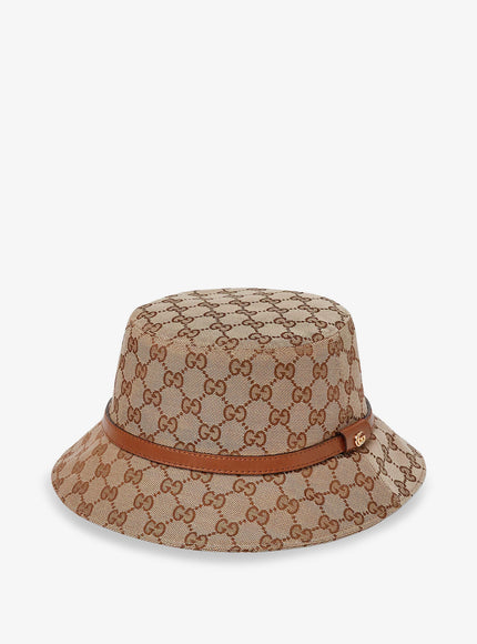 Gucci Gg Supreme Fabric Hat Beige Light Brown