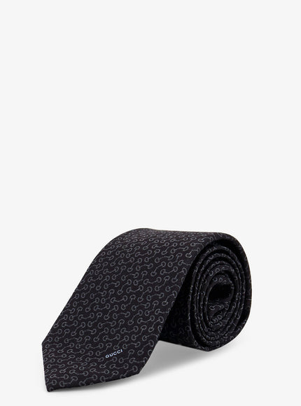 Gucci Silk Jacquard Tie Uni Black